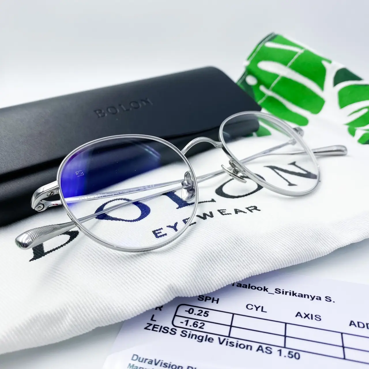 กรอบแว่น Bolon เลนส์ Zeiss Single Vision Rx 1.50 As DuraVision Blueprotect
