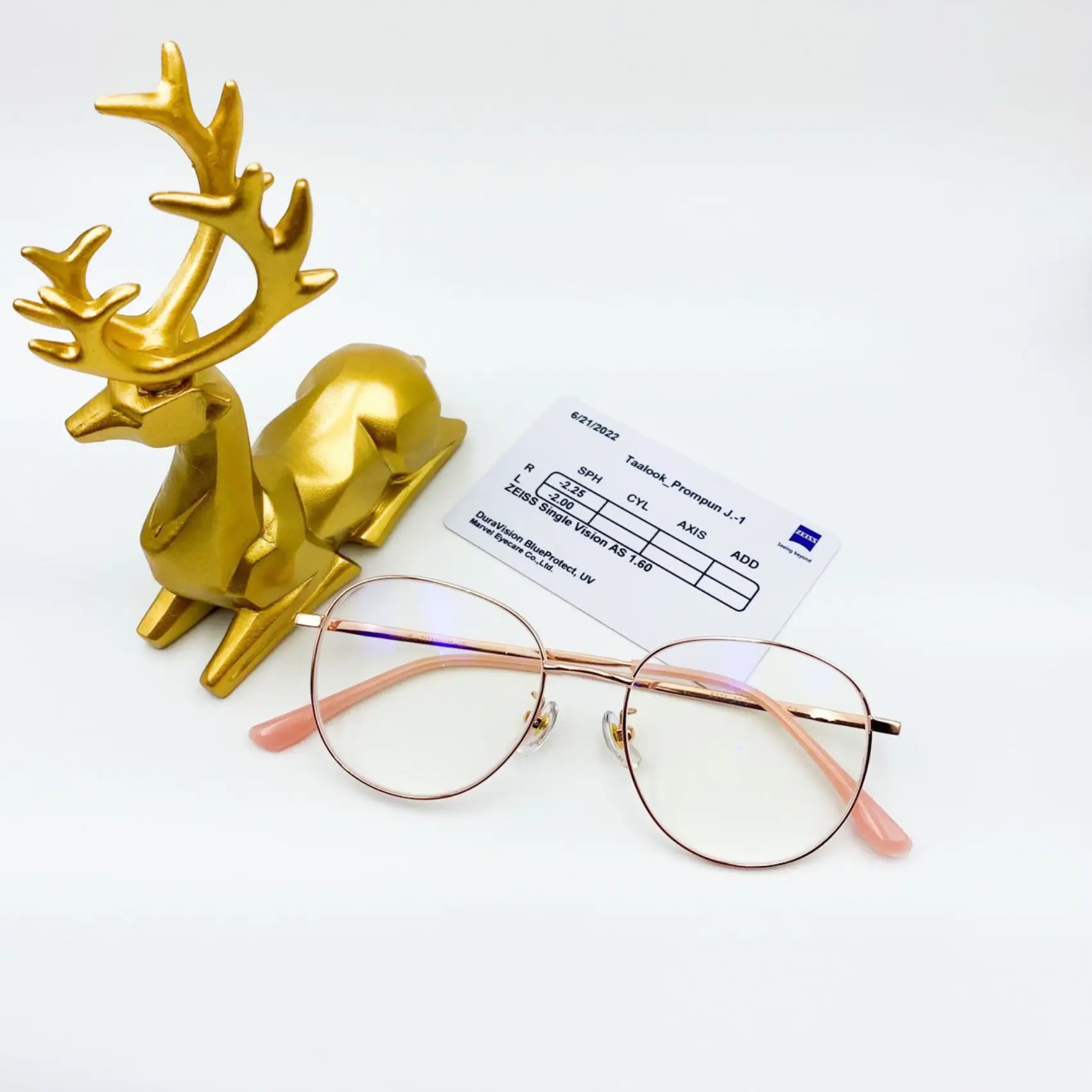 กรอบแว่น Jean Pucci เลนส์ Zeiss Single Vision arc 1.60 As DuraVision Blueprotect