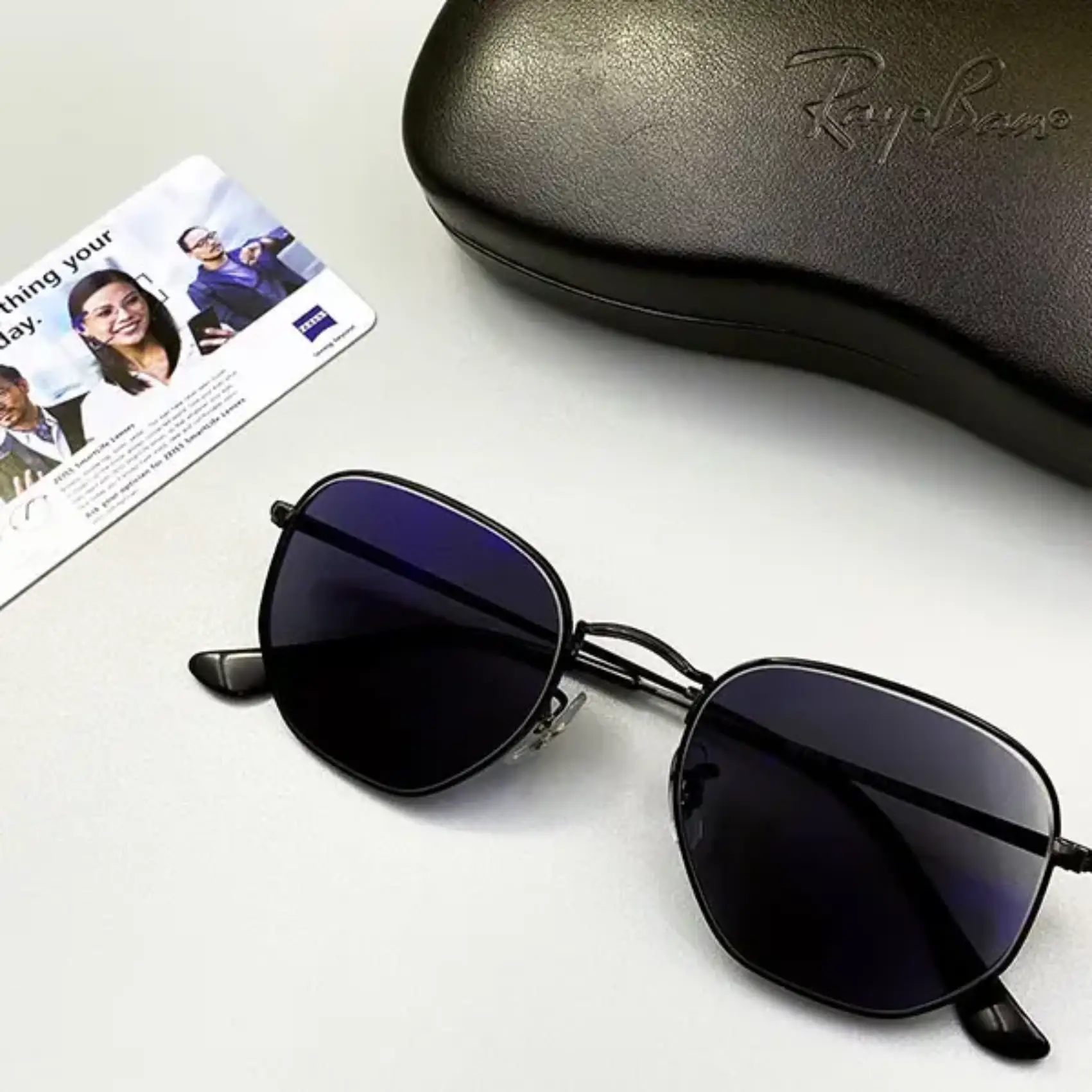 กรอบแว่น Rayban เลนส์ Zeiss 1.60 Single Rx Superb Blue protect + Photofusion Grey4