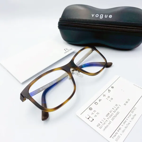 กรอบแว่น Vogue เลนส์ Rodenstock 1.50 Multigressive B.I.G NORM Allround Solitaire Protect Balance 2