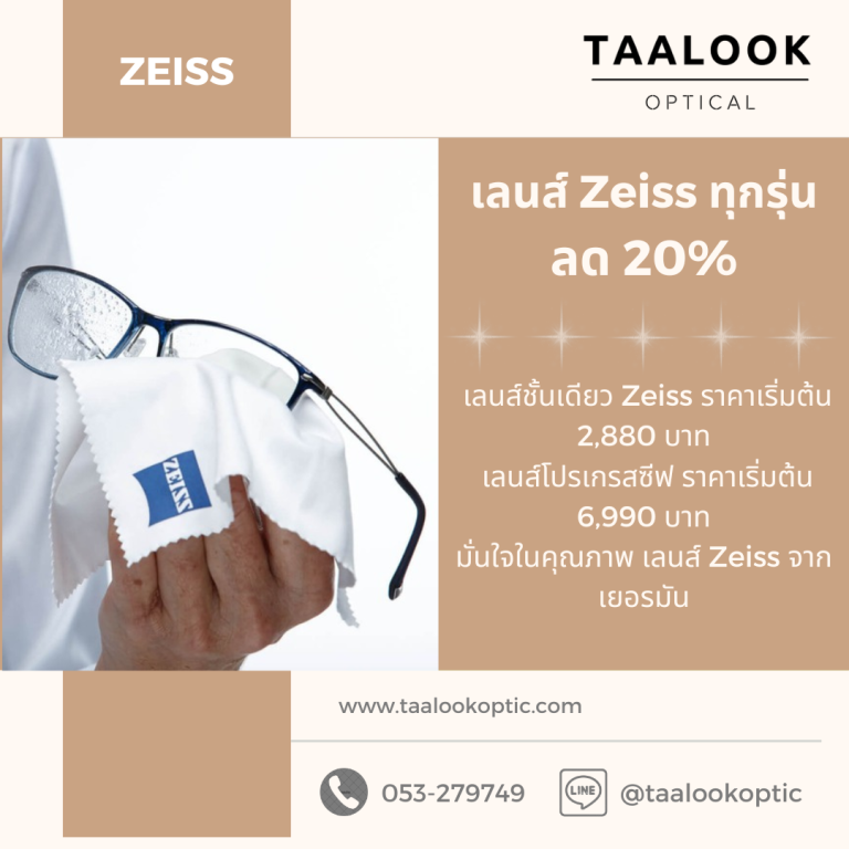 เลนส์ Zeiss ลด 20% ทุกรุ่น