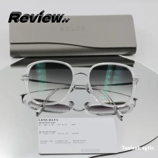 แว่น Bolon BH6008 B90 + เลนส์ Hoya 1.50 Nulux Classic VG ย้อมสีตามตัวอย่าง
